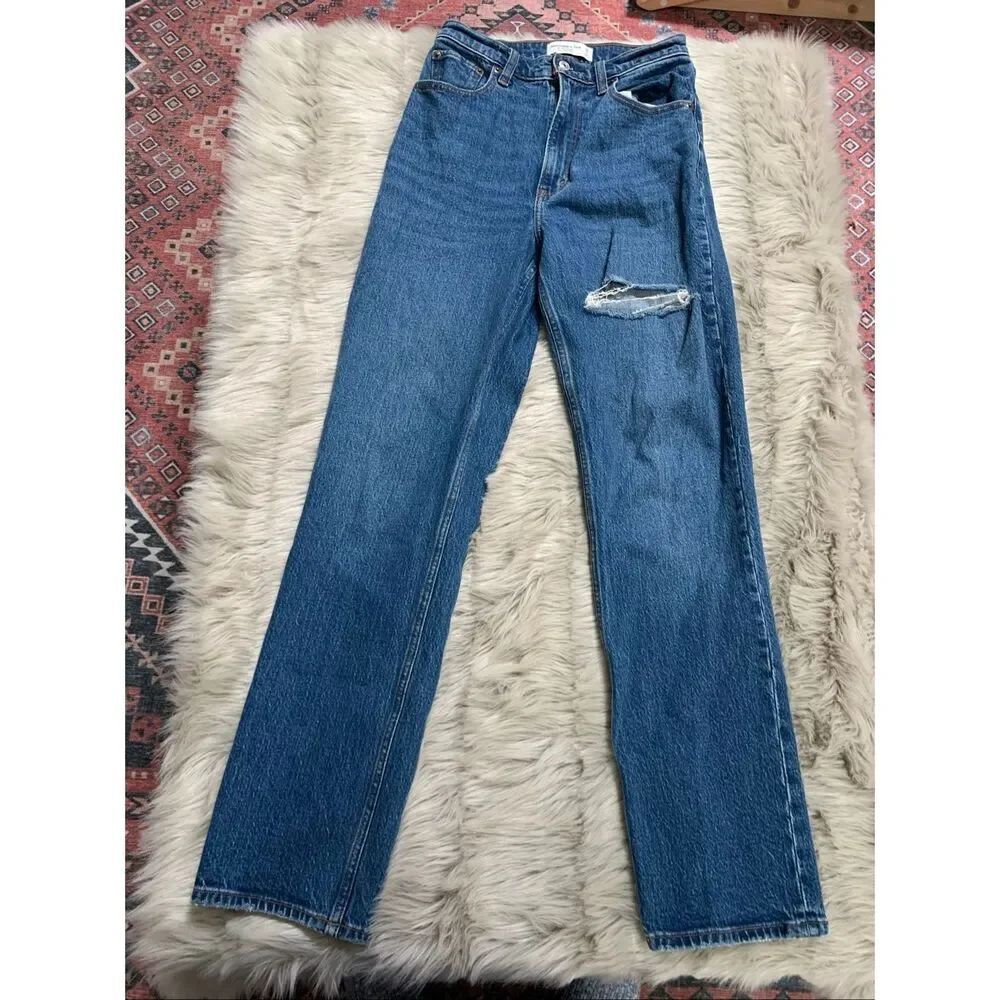 Abercrombie & Fitch Jeans Women The 90s Straight Ultra High Rise Curve Love 2/26